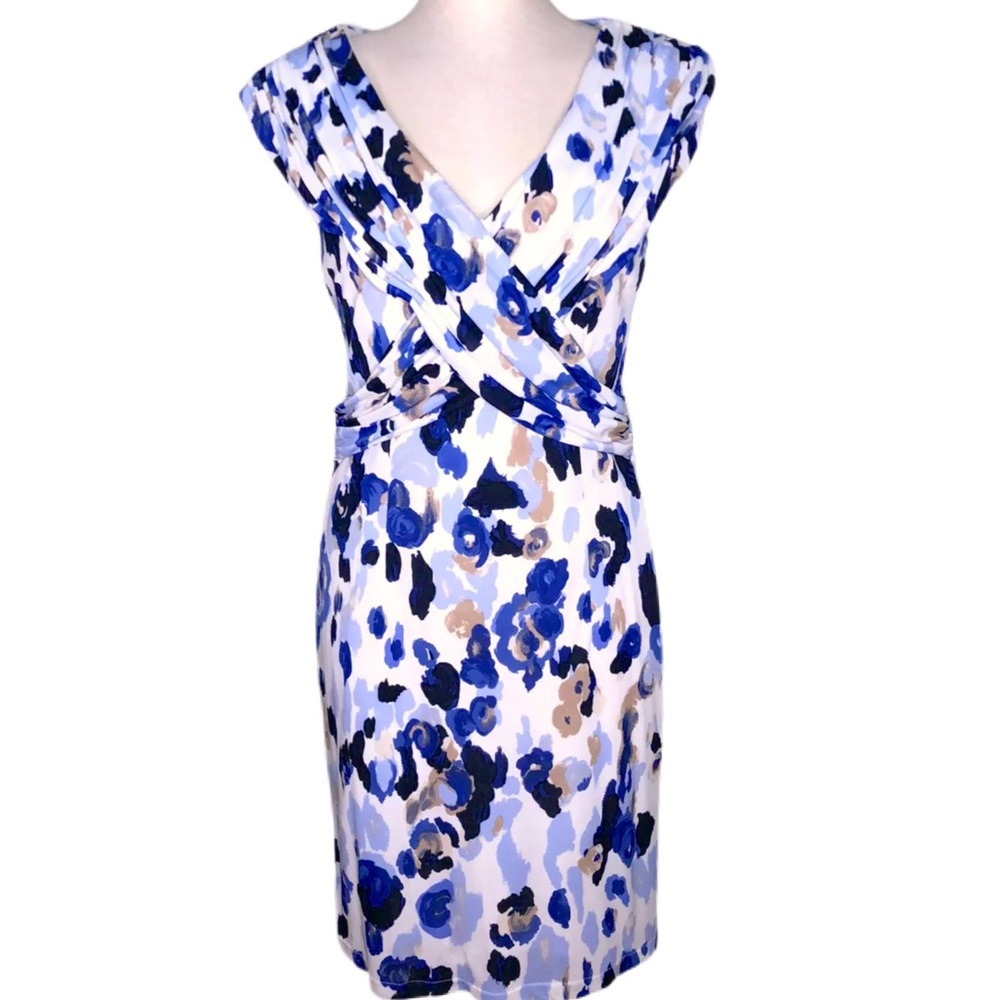 Escada dress size 40 s/m blue floral